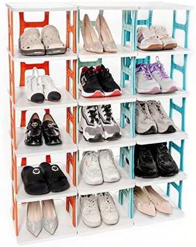 אחסון נעליים של Jiaru I, מארגן מדפי נעליים 6-8 שכבתית Storag Storag EBOKSHEELS