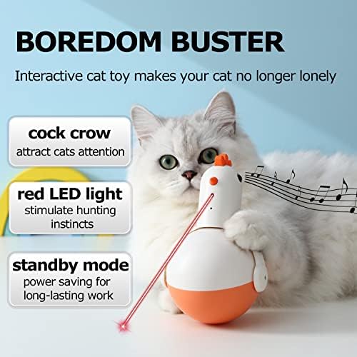 צעצועי חתול ואלינד לחתולים מקורה כדור כוס אינטראקטיבי, צעצועי קיטי לד לצעצוע רודף חתלתול אוטומטי לחיות