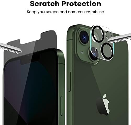 מגן מסך פרטיות של ג 'טק לאייפון 13 מיני 5.4 אינץ' עם מגן עדשות מצלמה, סרט זכוכית מחוסמת נגד ריגול, כלי