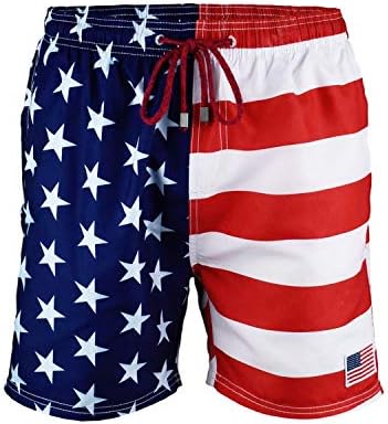 אמריקאי הלבשה מורשה - מארט גברים של אמריקאי דגל בהשראת לוח מכנסיים קצרים
