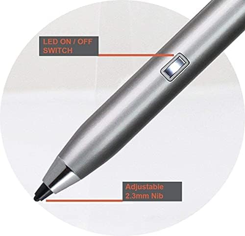 Navitech Silver Point Point Digital Active Stylus Pen - תואם לסמארטפון Alcatel 3C