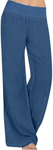 מכנסי Zhensanguo לנשים רופפות מותניים גבוהות רגל רחבה מכנסיים ארוכים עם כיסים