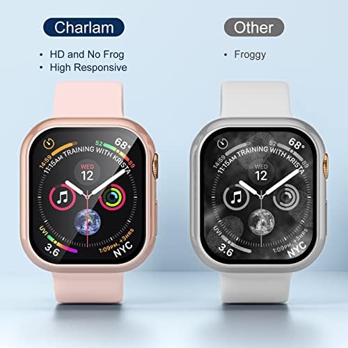 Charlam תואם למארז Apple Watch 40 ממ IWatch SE סדרה 6 5 4 עם מגן מסך, מארזי פגוש אטומים למים מגנים מלאים