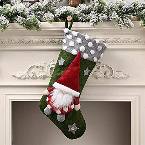 Alremo Huangxing - תיק מתנה של Sock Sock Sceck Big לקישוט עצים קישוט לחג המולד תיק קנדי ​​שקית, קישוטים