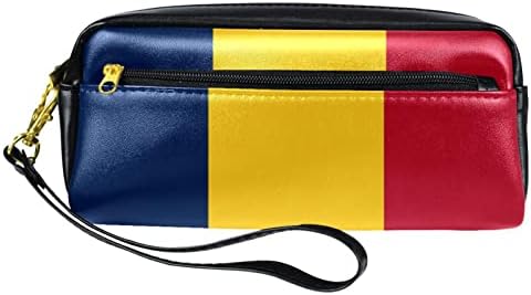 תיק איפור נסיעות תיק קוסמטי עמיד למים שקיות איפור תיקי איפור לנשים ונערות, דגל רומניה