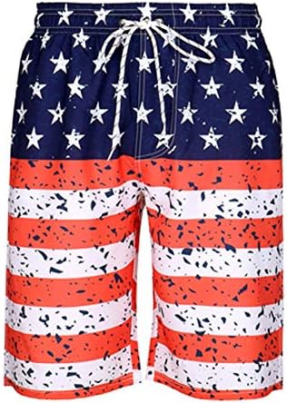 4 ביולי מכנסיים קצרים לגברים מזדמנים דגל אמריקאי פטריוטי דגל מכנסיים קצרים מודפסים ללבוש יומי עם כיסים