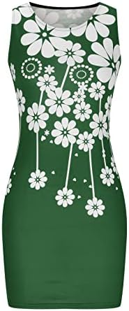 שמלת טנק של LMDUDAN לנשים 2023 קיץ ללא שרוולים צוואר עגול שמלות חולצה שמלות אופנה הדפס פרחוני באורך