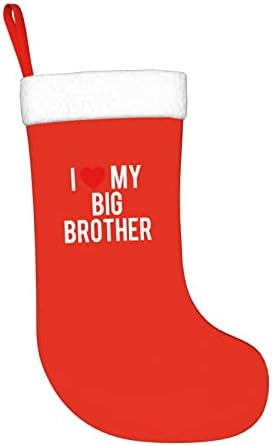 CuteDwarf אני אוהב את אחי הגדול כריסטמה גרביים קישוטי עץ חג המולד גרבי חג המולד לחג המולד מתנות למסיבות