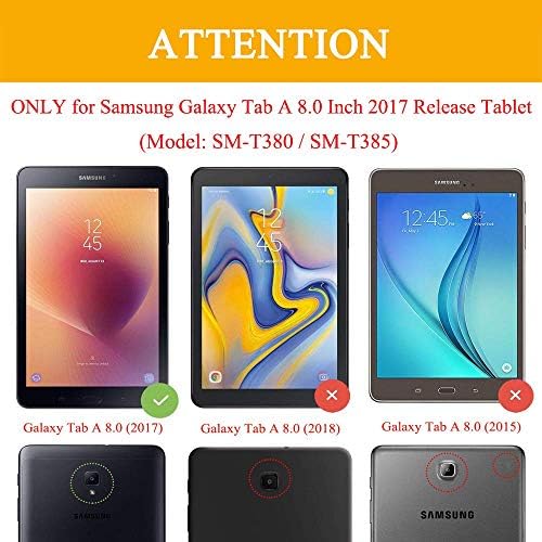 מקרה לגלקסי כרטיסייה 8.0 2017 דגם SM -T380, Ekvinor PU עור Folio Case Stand עבור Samsung Galaxy Tab