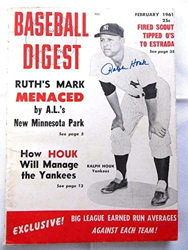 ראלף הוק חתם על מגזין בייסבול דייג 'סט 1961 יאנקיס ג' יי. אס. איי. 71935-מגזינים עם חתימה של ליגת הבייסבול
