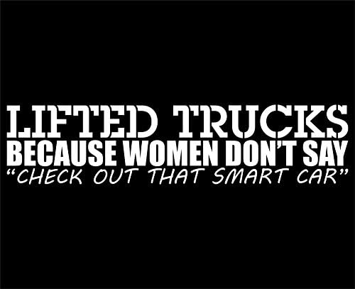 מדבקות תה מתוק הרימו משאיות מכיוון שנשים לא אומרות בדוק את המכונית החכמה - 8 3/4 x 2 - ויניל למות מדבקות/פגוש