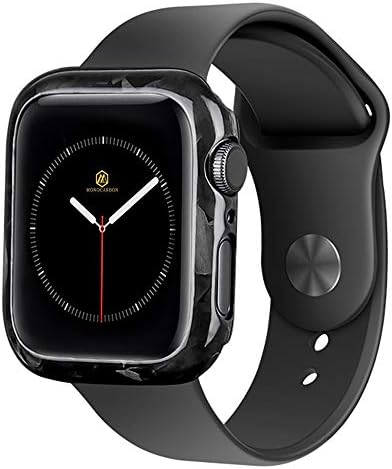 מארז סיבי פחמן מזויף מונו -פחמן תואם לסדרת Apple Watch 4/5 44 ממ מסגרת מגן IWatch Case Case Slim Farbon