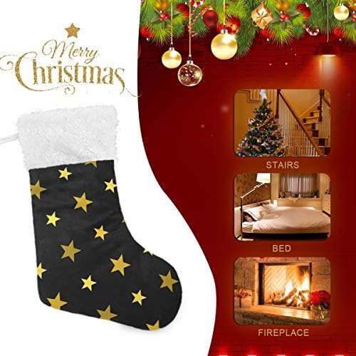 PIMILAGU לחג המולד כוכב זהב גרבי חג המולד 1 חבילה 17.7 , גרביים תלויים לקישוט חג המולד