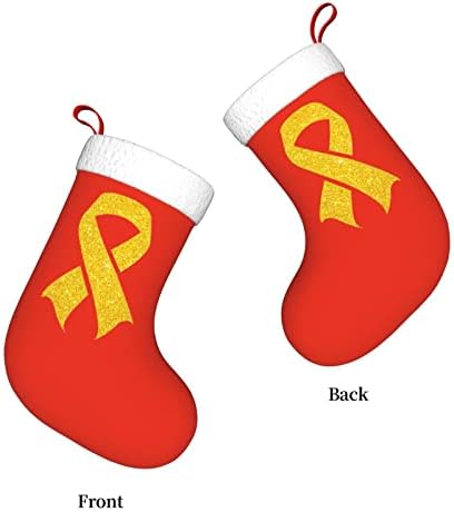 Waymay סרט צהוב סרטן ילדות סרטן חג המולד גרב 18 סנטימטרים חג המולד תלויים גרב קלאסי לקישוט חג קלאסי