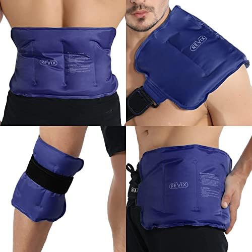 חבילת קרח של Revix לפציעות ג'ל לשימוש חוזר להקלה על כאבי גב תחתון וחבילת קרח ברך XL עוטפת את הברך שלמה