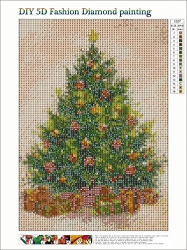 MXJSUA עץ חג המולד ערכות ציור יהלום ערכות למבוגרים, ערכות ציור יהלומים מלאות עגולות מקדחות 5D ציור יהלום