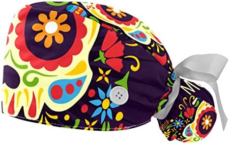 קיגאורו 2 יחידות נשים כובע עבודה מתכוונן עם כפתור כפתור דינוזאור חמוד מתאר דפוס קוקו קניון קישור לאחור