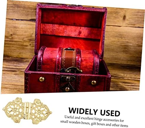 DOITOOL 10 יחידות קופסא מודפס ציר זהב קישוט זהב שידה ארון עיצוב צירים קופסת עץ צירי תכשיטים תכשיטים