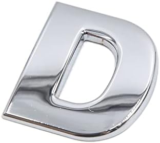 UXCell Silver Tone Metal D אותיות בצורת אלפבית מדבקות סמל סמל מדבקות לרכב
