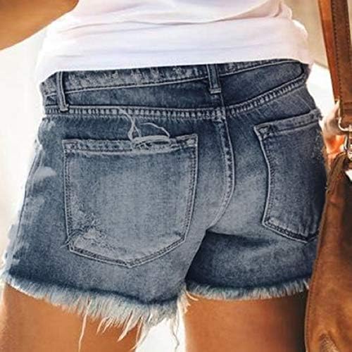 מכנסי ג'ין קצרים נשים קיץ מזדמן קיץ גבוה במותניים מכנסיים קצרים במצוקה חופשה במצוקה חוף מכנסיים קצרים