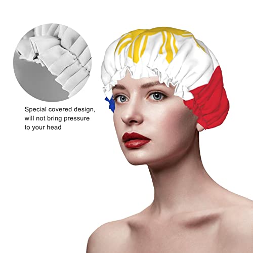 נשים לשימוש חוזר כובע שיער פיליפיני דגל פיליפיני שכבות כפולות גאות