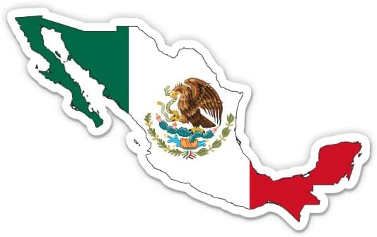 דגל מקסיקו צורה כפרית מקסיקנית - מדבקת ויניל 3 אינץ