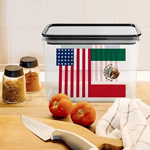 ארהב מקסיקני דגל אחסון מכולות ברור פלסטיק תיבת עם מכסים לשימוש חוזר פחי מטבח דגנים חטיפים יבש מזון ג