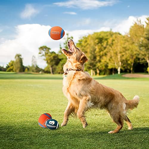 Yifonj 2 קטעים כלב לטקס כדור צעצוע ווקאלי כדור חורק טקס כלב צעצוע כדור לטקס טבעי, עמיד, כדור כלבים ווקאלי