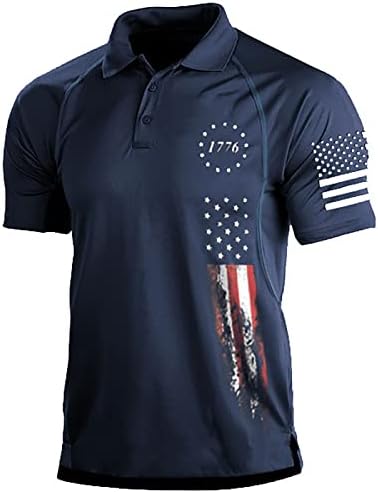 BMISEGM קיץ אימון אימון חולצות יום עצמאות יום דגל אמריקאי חולצות שרוול קצר ביצועים גברים גבוהים