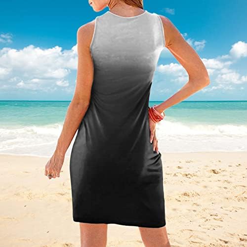 שמלות קיץ של נשים 2023 עניבת צבע שיפוע שמלת טנק קפלים שמלת שמלת רופפת חוף חוף חוף