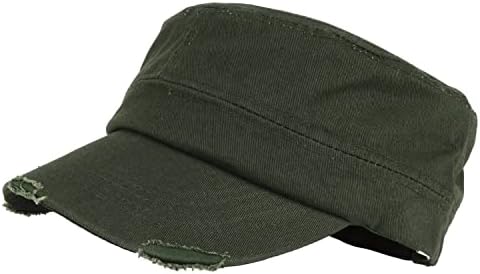 כובעי צוערים של ג'לנטה כותנה נושמת רגילה שטוחה שטוחה סגנון מיליטריי עם רצועה מתכווננת.