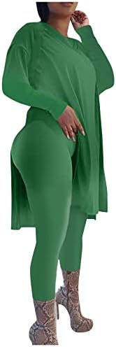 אימון לנשים Cokuera אופנה אופנה אימונית של 2 תלבושות 2 חלקים בתוספת שרוול ארוך גודל עליון עליון מכנסי