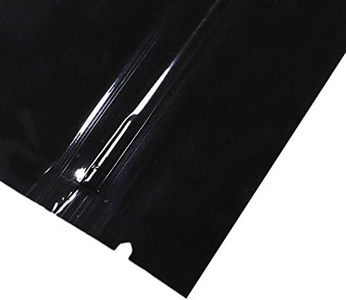 100 שקיות ברור קדמי שחור חזרה רדיד שטוח רוכסן למעלה מנעול אחסון דגימות אבקת שקיות 6. 5 על 9 סמ
