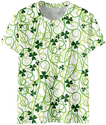 CGGMVCG St. Patricks Day חולצות לנשים צוואר עגול שרוול קצר אהבה מודפסת חולצה סנט פטריקס ביגוד יום