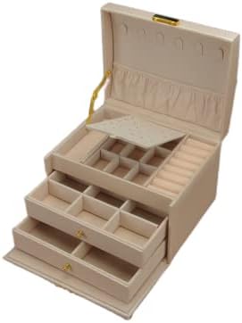 קופסת תכשיטים של זלאלהג'ה שלוש שכבות תכשיטים רב -פונקציונליים תיבת אחסון תכשיטים עגילים ניידים שרשרת