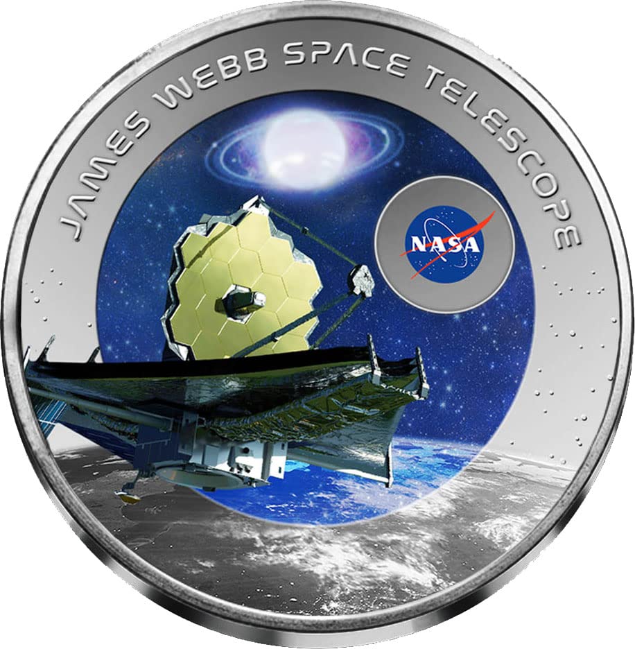 2023 De Space Coins PowerCoin James Webb Telescope 1 Oz Titanium COIN 2 CEDIS GHANA 2023 BU Brilliant