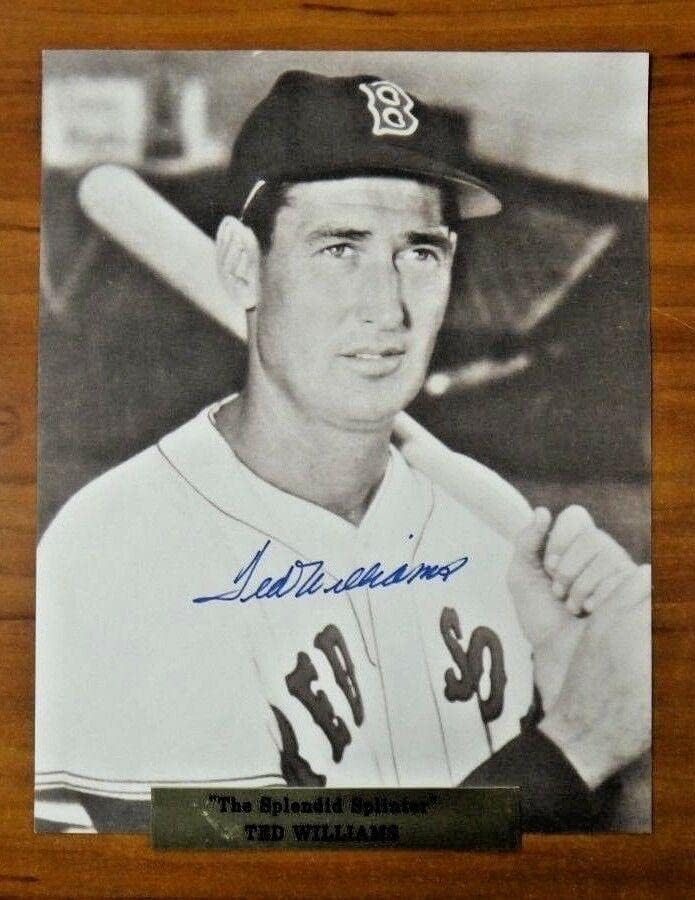טד וויליאמס חתם על תצלום 11x14 Sepia עם מכתב JSA מלא - תמונות MLB עם חתימה