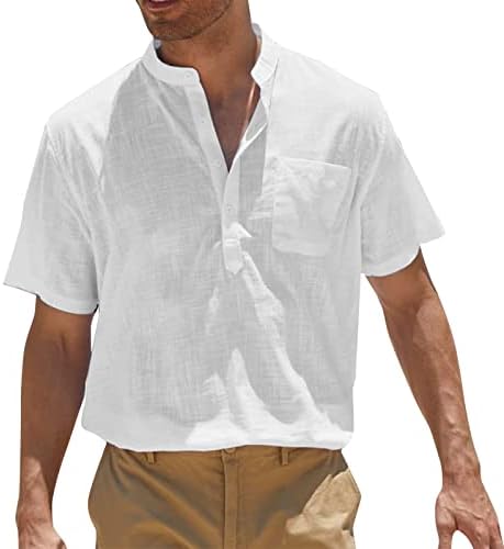 חולצות הכותנה של HDDK גברים חולצות הנלי שרוול קצר