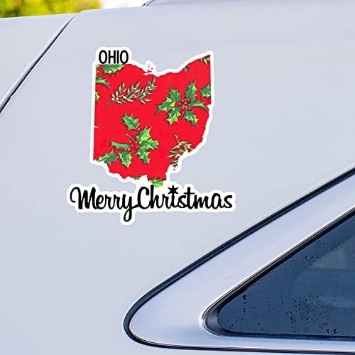 מדבקות לחג המולד אוהיו מדבקות מדינה ביתיות עכברים חג המולד מאוהיו מפת מכונית מדבקות קישור חג המולד מדבקות