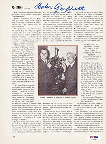 קלווין גריפית ' חתום על דף המגזין צילום וושינגטון סנטורס ס39061-מגזינים עם חתימה