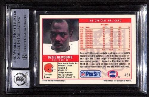 451 Ozzie Newsome - 1989 Pro Set כרטיסי כדורגל מדורגים BGS Auto 10 - כדורגל חתימה