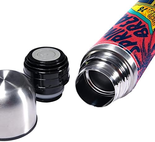 SDFSDFSD 17 גרם ואקום מבודד נירוסטה בקבוק מים ספורט ספורט ספל ספל ספל עור מקורי עטוף BPA בחינם, דפוס