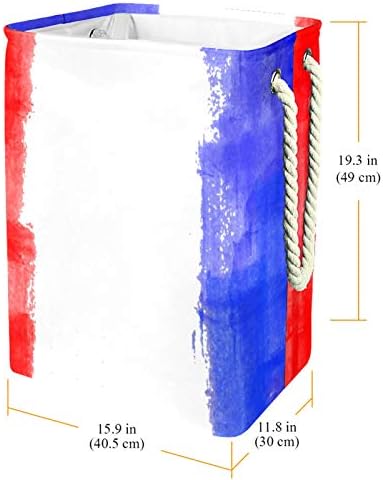 דייה עמיד למים סלי כביסה גבוה חסון מתקפל דגל צרפת הדפסת סל למבוגרים ילדים בני נוער בנות בחדרי שינה אמבטיה