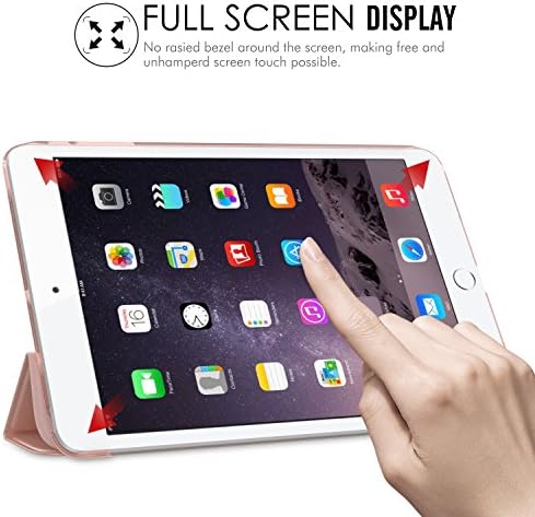 Moko Case Fit iPad Mini 3/2/1, כיסוי עמדת פגז חכם קליל קל משקל עם מגן גב שקוף מתאים לאייפד מיני 1 /