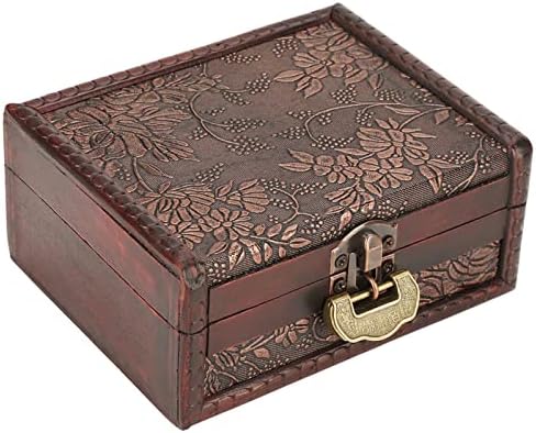 רטרו בסגנון אירופאי קופסת תכשיטים עץ תכשיטים מארז אחסון קופסה דקורטיבית עם מנעול, חזה אוצר סיני, קופסאות