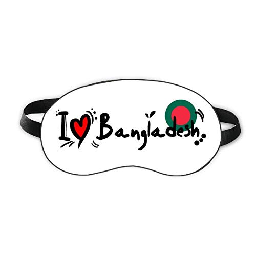 אני אוהב דגל מילה בנגלדש אהבה איור לב שינה מגן עיניים רך לילה כיסוי גוון מכוסות עיניים