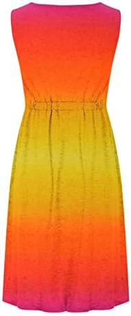 XPSJBBB שמלת טוניקה קיץ לבוש אישה ללא שרוולים מודרנית מתחת לברך שמלה קפלים גרפיים מצוידים