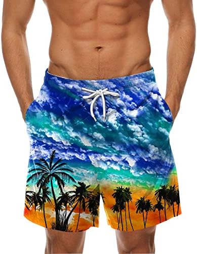 9 לשחות תא מטען גברים של אביב קיץ מקרית מכנסיים מכנסיים מודפס ספורט חוף מכנסיים עם כיסים גברים של דגל