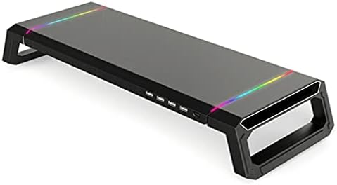 Shypt Monitor Monitor Stand Riser RGB תמיכה עם 4 USB2.0 טעינה מארגן שולחן מחזיק מחשב למחשב נייד