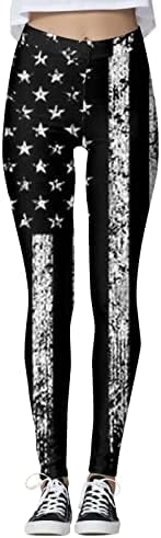 דגל אמריקאי פטריוטי ליגלי נשים המותניים הגבוהות בארהב דגל יוגה מכנסי יוגה קל משקל קל טייץ 'אימון דחיסה